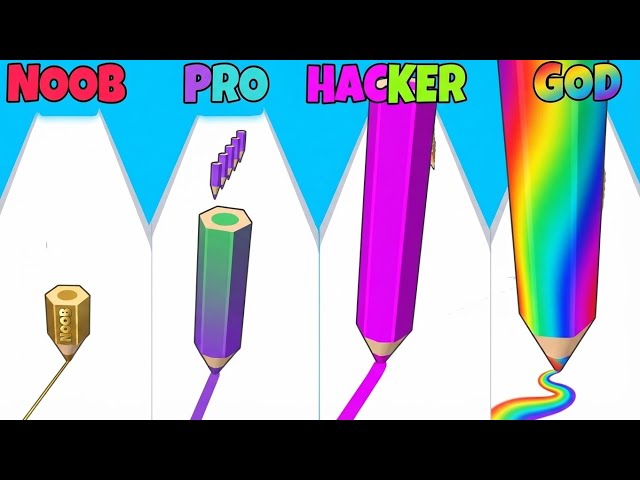 Math Game ♾️/NOOB VS PRO VS HACKER VS GOD in Color Pencil Run •Day1