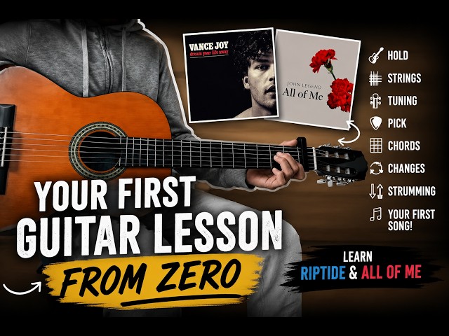 YOUR FIRST GUITAR LESSON 🎸 | Learn Guitar From Zero
