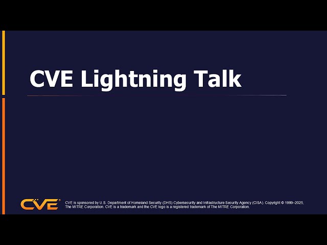 CVE Lightning Talk