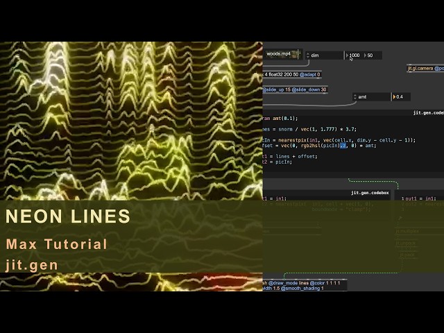 Video-Reactive Neon Lines in Max/MSP (jit.gen Tutorial)