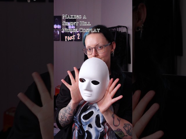 making a SILENT HILL NURSE mask 🎭 #makeup #cosplay #diy #silenthill #halloween