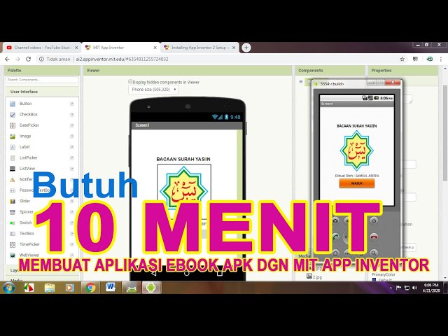 🔴 TUTORIAL MEMBUAT APLIKASI EBOOK SEDERHANA DI ANDROID DENGAN MUDAH MENGGUNAKAN APP INVENTOR