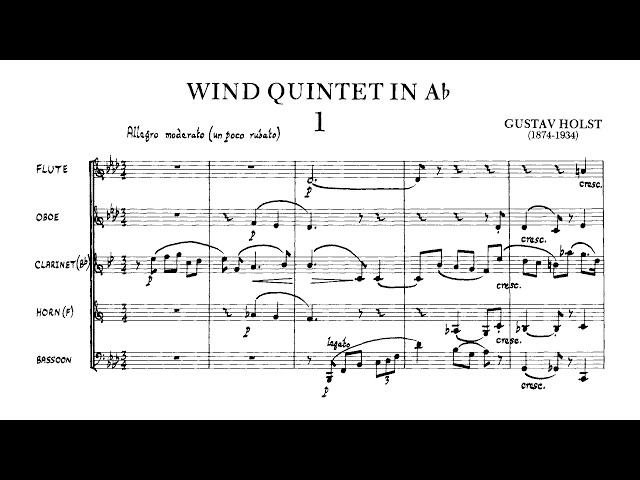 [Score] Gustav Holst - Wind Quintet in A-flat, Op. 14 (1903)