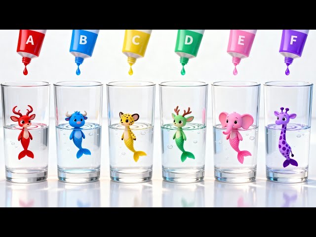 ABC Colorful Safari Mermaid Animal Song 1023 | Colors & ABCs Song For Kids | Little Bunny Learns