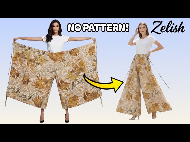 Easy Wide Leg Pants (No Pattern, Fits All Sizes) | NO ELASTIC, NO ZIPPER! ✨