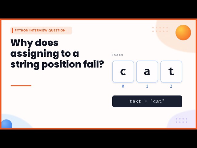 Why Can't You Change a String Character in Python? Immutable Strings | Python Interview #interview