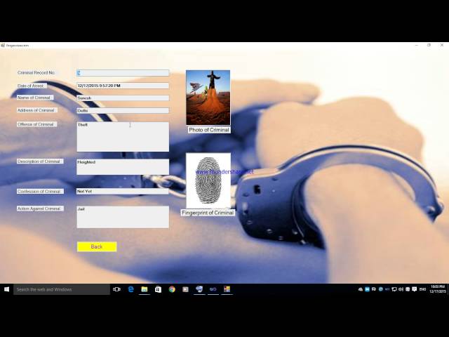 Vb.net Project in Visual Studio..[Crime File System]