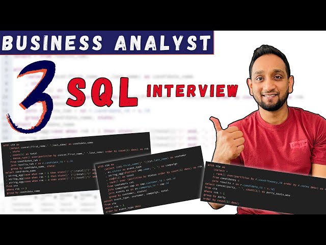 3 SQL Queries Asked in Interview for Business Analyst - Solved