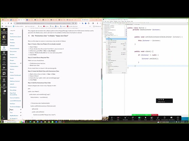 Use  "Anonymous class " to display " happy Java Class!