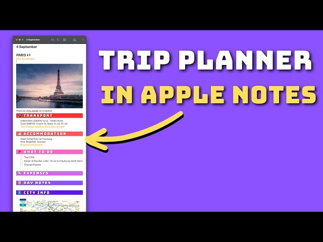 Travel Planning Made Easy: Apple Notes Edition | Apple Notes Trip Planner Tutorial