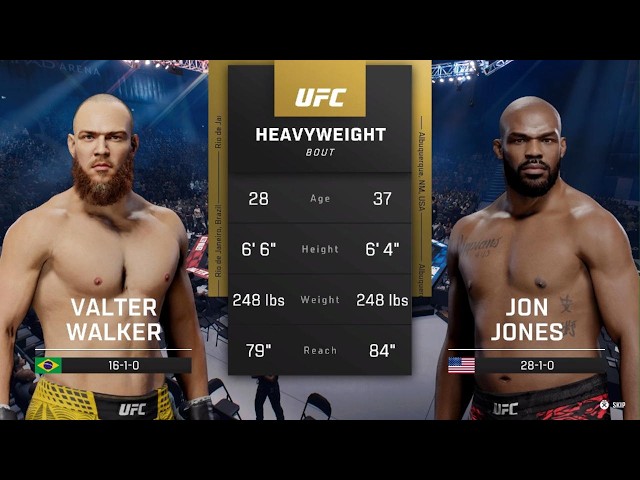 Valter Walker vs Jon Jones FULL FIGHT | UFC 6 LEGENDARY AI Simulation Gameplay (CPU vs CPU)