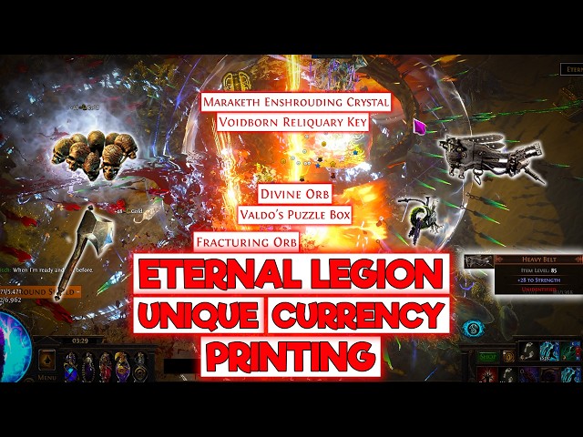 UNIQUE AND CURRENCY PRINTING WITH ETERNAL CONFLICT LEGION FARMING - POE 3.29 ALLFLAME