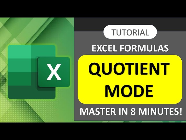 Excel Formula Class 6   QUOTIENT & MOD