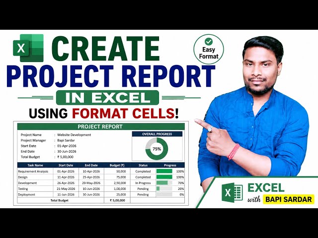 Create a Professional Project Report in Excel Using Format Cells! 📊💻