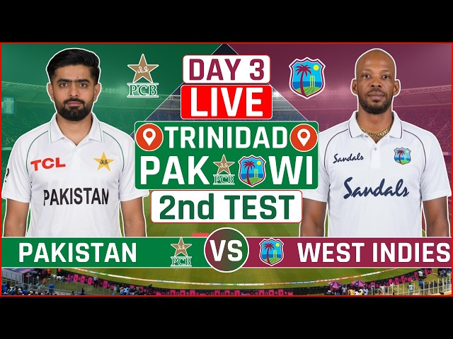 Pakistan vs West Indies 2nd Test Live Score | PAK vs WI 2nd Test Day 3 Live Audio Commentary