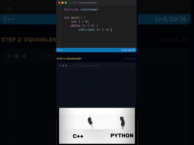 C++ vs Python: While Loop in 10 Seconds! 🔥