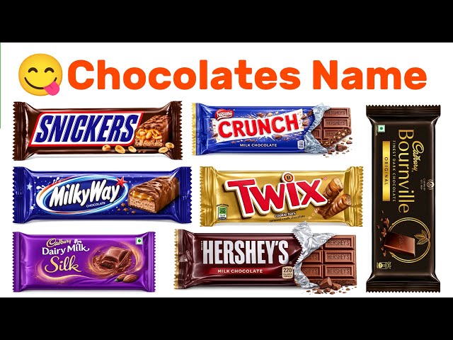 चॉकलेट के नाम | Chocolate Names in English | Dairy Milk, Silk, KitKat, Perk, Munch | #chocolatenames