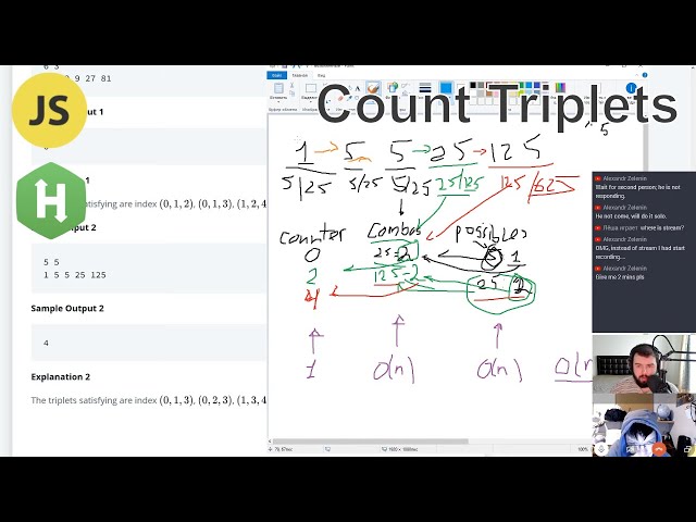 [Medium] Count Triplets (Hackerrank, javascript, dictionaries)