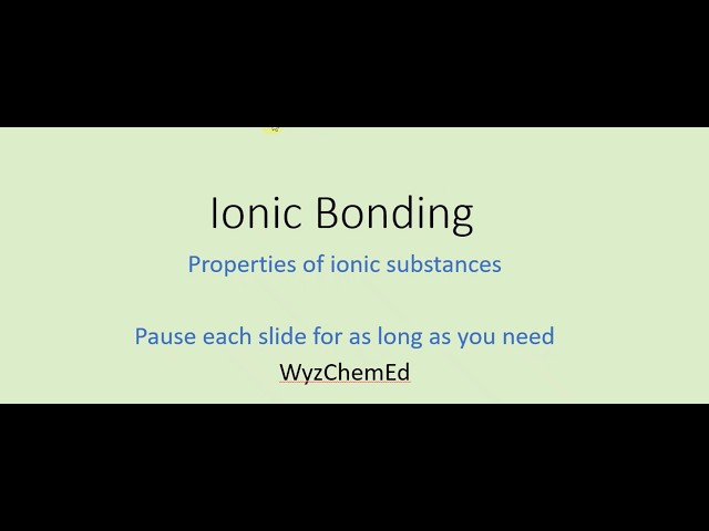 Ionic Bonding
