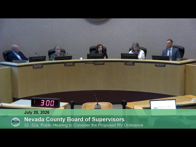 Nevada County Board of Supervisors Meeting July 28, 2026