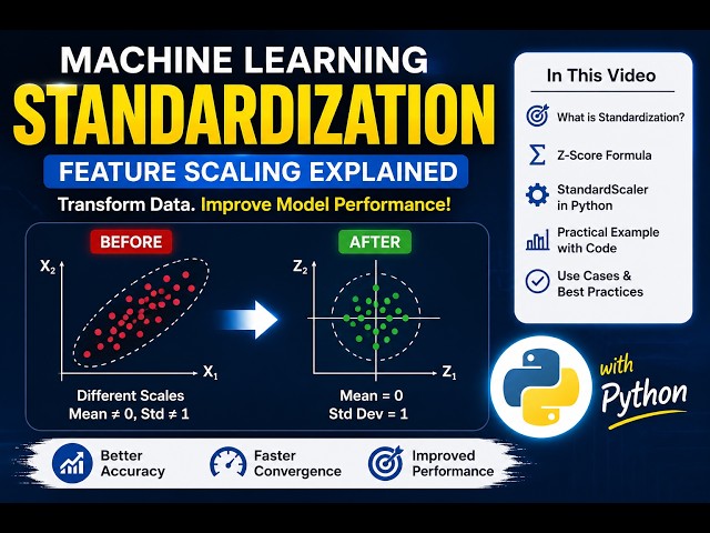 Machine Learning Standardization Explained | Feature Scaling with Python | ML Tutorial for Beginners