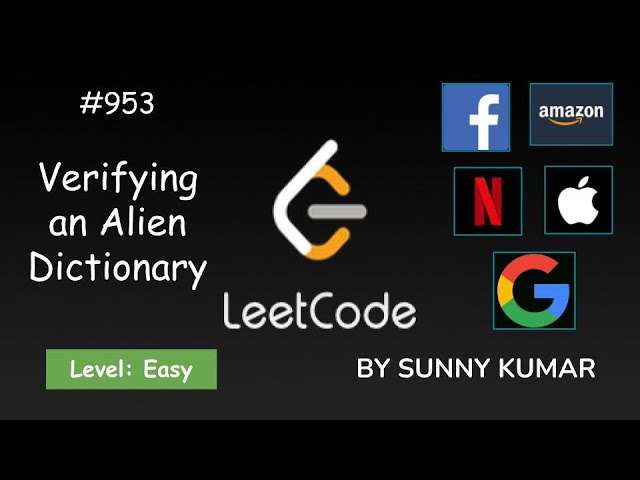 Verifying an Alien Dictionary | 953 LeetCode | LeetCode Explore | Day 09