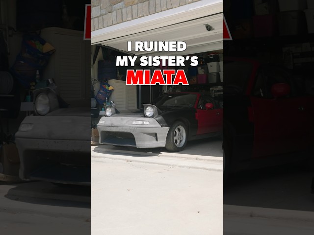 I RUINED MY SISTERS MIATA😦 #shorts #miata