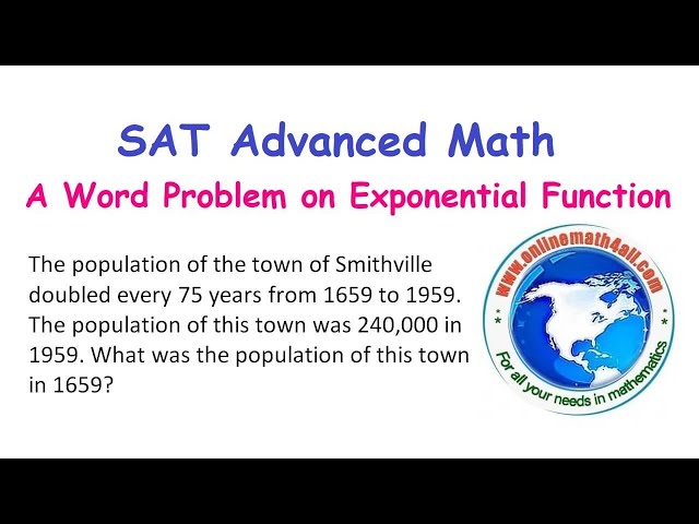 SAT Advanced Math - A Word Problem on Exponential Function