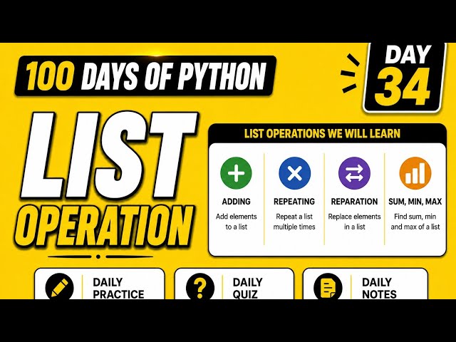 100 Days Of Python | List Operation in Python | PY2AI 