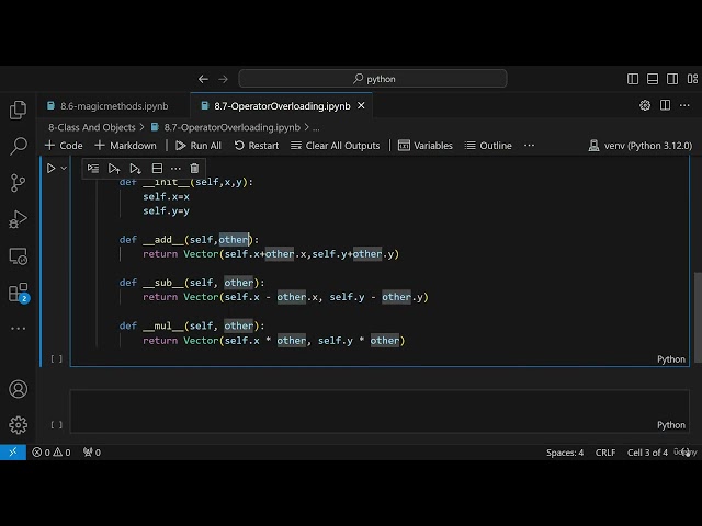 class 31  Operator Overloading In Python in krish naik