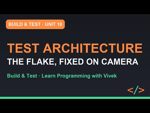 Build & Test: Test Architecture: Naming, Builders, Flakiness | Unit 18