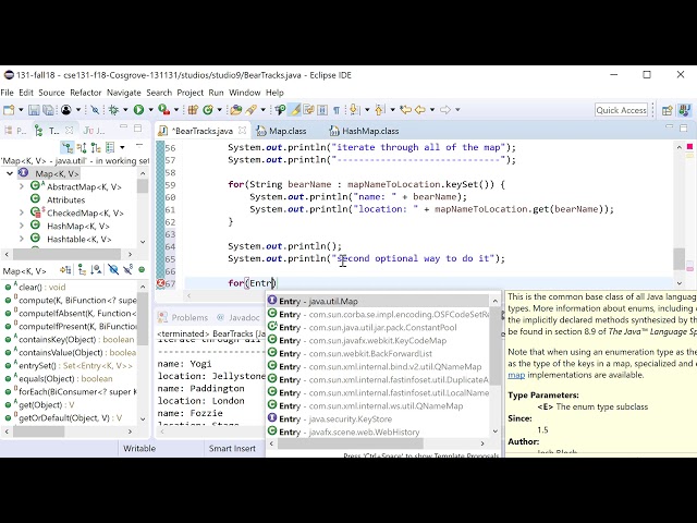 Iterating over a Map's entrySet