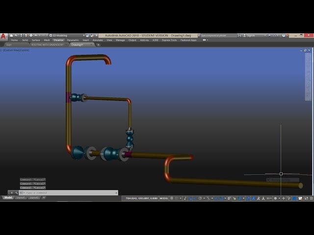 AutoCAD 2018 3D Pipe Routing Tutorial