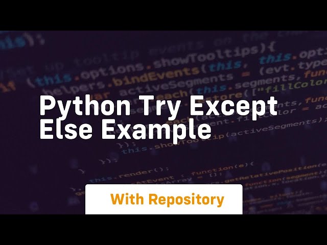 python try except else example