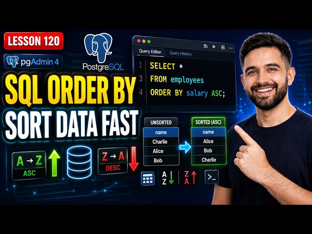 SQL ORDER BY Clause Explained | Sort Data in PostgreSQL (pgAdmin 4 Tutorial)