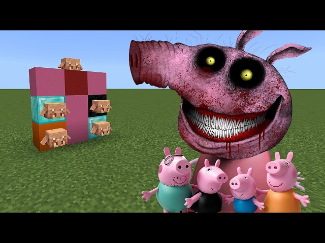 Scary Peppa Pig and Family Addon in Minecraft PE Bedrock