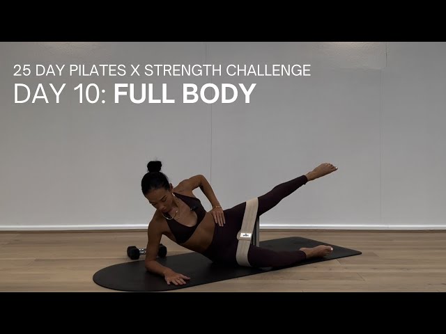 25 DAY PILATES CHALLENGE | DAY 10 | 35 MIN FULL BODY POWER PILATES | Weights and Resistance Band
