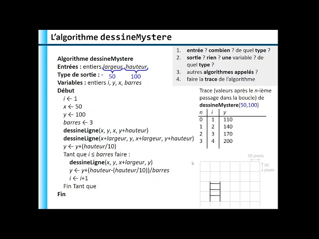 M1202 4.2 Méthodologie : lire et comprendre un algorithme (exemple : dessineMystere)