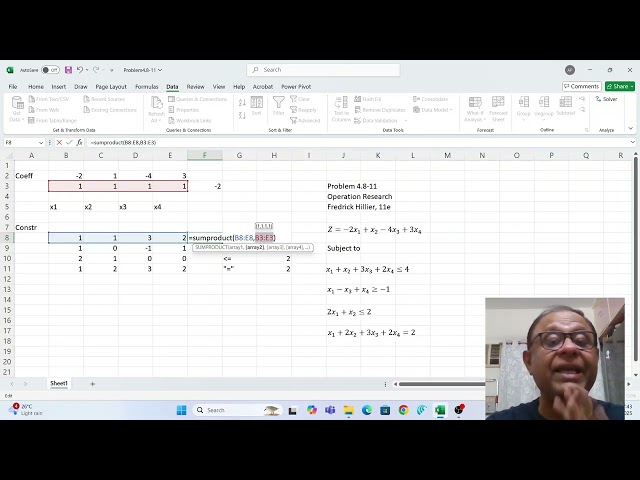 Using Solver for linear Programming