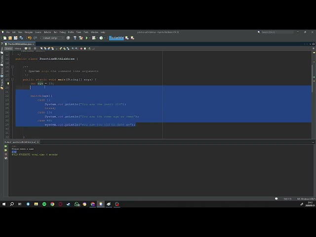 Basics of switch statements in java