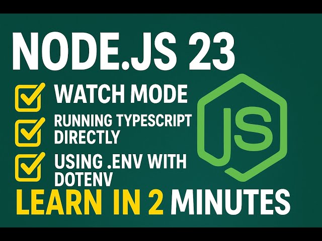Node.js 23 Is INSANE! Built-in TypeScript, Watch Mode, .env, and More!