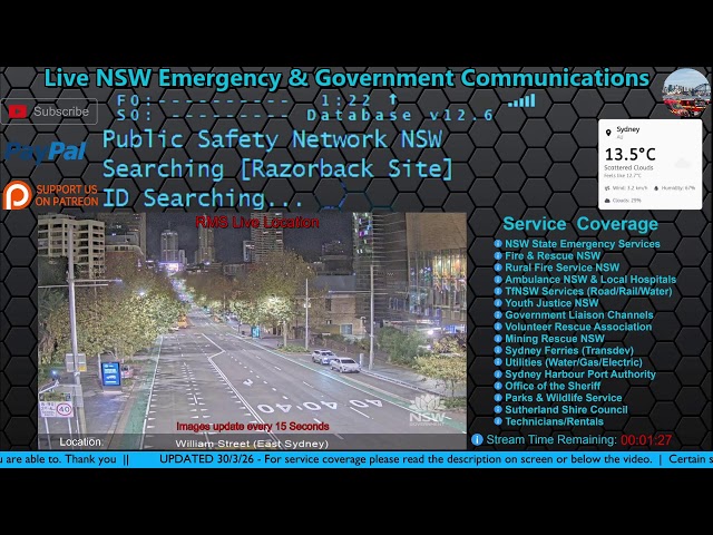 [03/06/2026] - Sydney & Rural NSW - Public Safety Emergency Communications