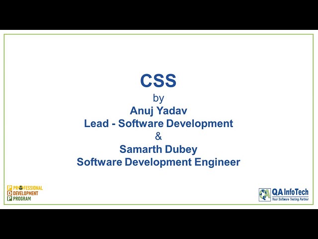 CSS Training Session | Professional Development Program - QA InfoTech