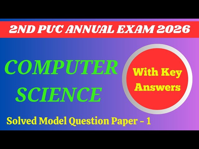 💥 2nd PUC COMPUTER SCIENCE SOLVED MODEL QUESTION PAPER 1 || 2025-26 #puc #viral #cs