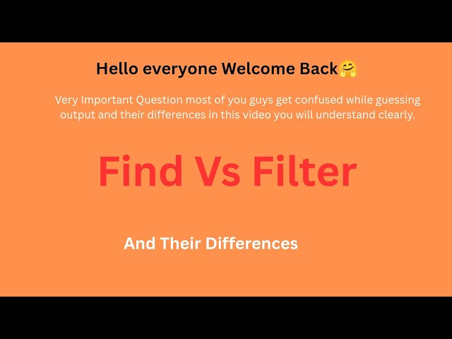 JavaScript find() vs filter() | Clear Explanation With Example. #interview #coding #javascript 
