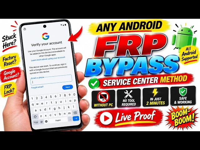 🔥 How To Bypass Google Lock After Reset --Without PC | FRP Bypass Step By Step Guide 2026 🔓