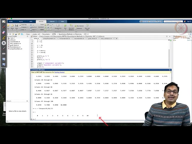 Simulating simple straight lines and kinetic curves using MATLAB #swayamprabha #ch37sp