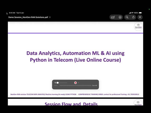 Automation,ML and AI in Telecom using Python NextGen RAN Demo session