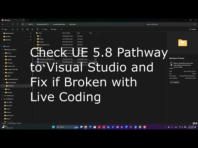 Check or Fix A Corrupted UE 5.8 to Visual Studio 2026 Pathway