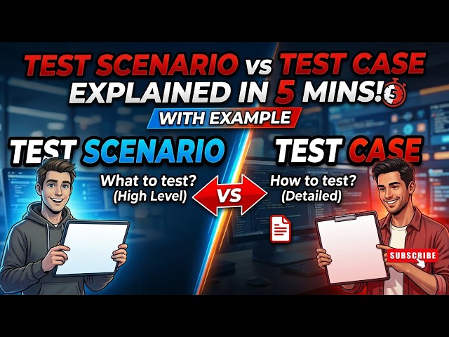 Test Scenario vs Test Case || Software Testing || 